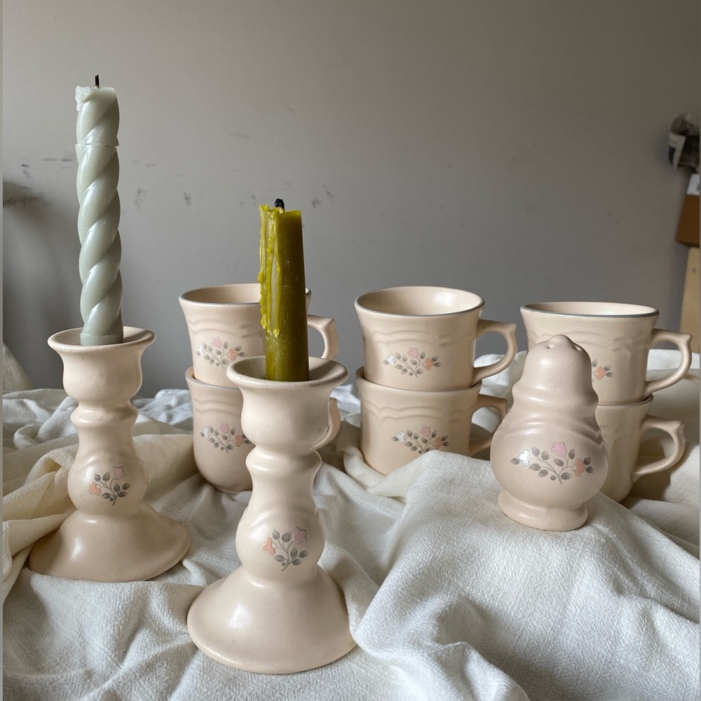 Cottagecore Candlesticks | pfaltzgraff rememberance candle sticks